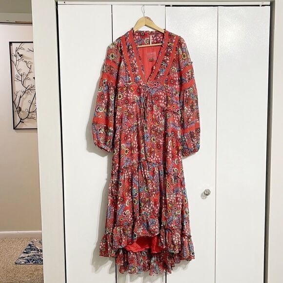 Free People Cassis Printed Chiffon Dress Size SP - Picture 8 of 10